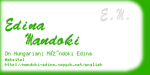 edina mandoki business card